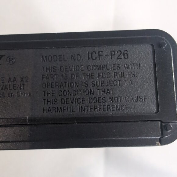 Sony ICF-P26 Portable FM/AM (MW) AA Battery Radio Black Headphone Jack TESTED - Picture 12 of 16